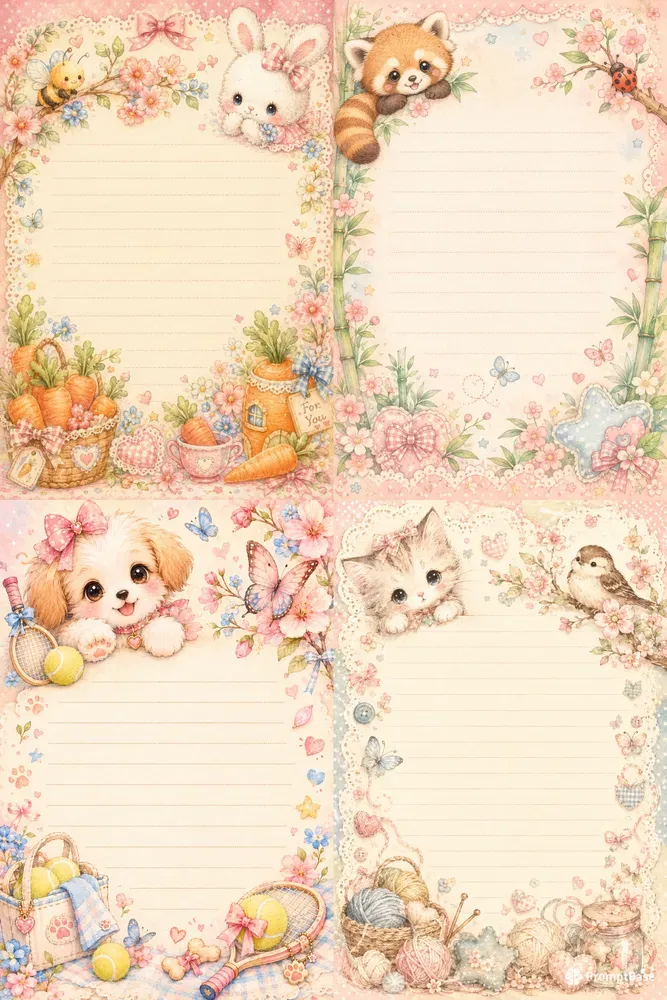 Kawaii Stationery Letterhead Templates