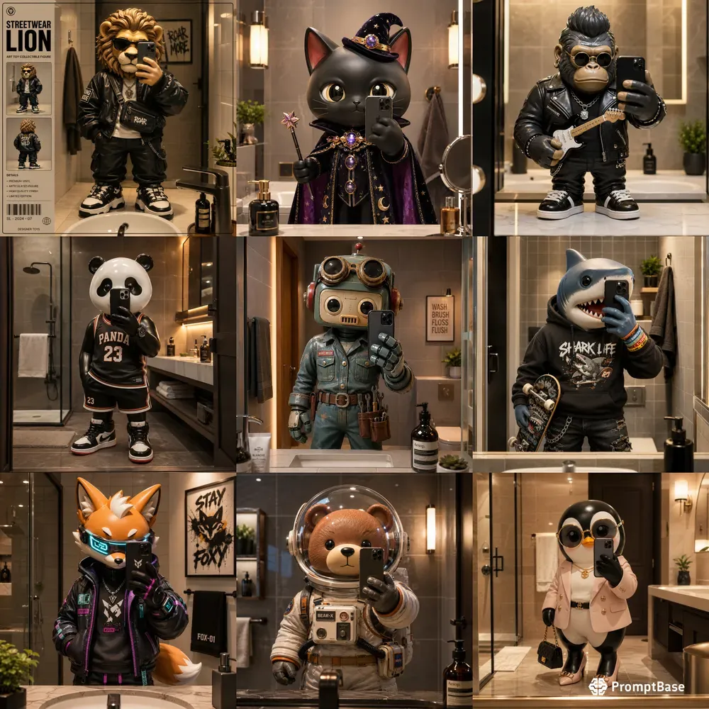 Designer Toy Mirror Selfies