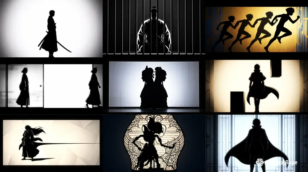 Shadow Cut Wayang Anime Silhouettes