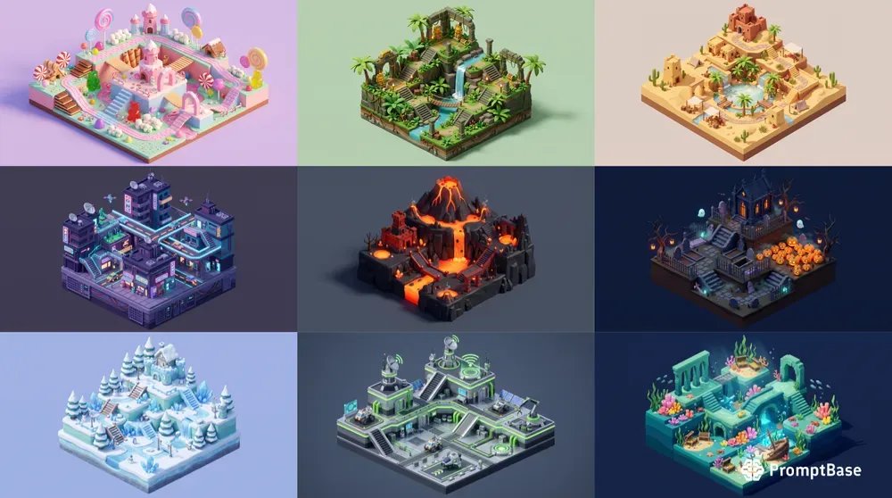 Isometric 3D Game World Assets