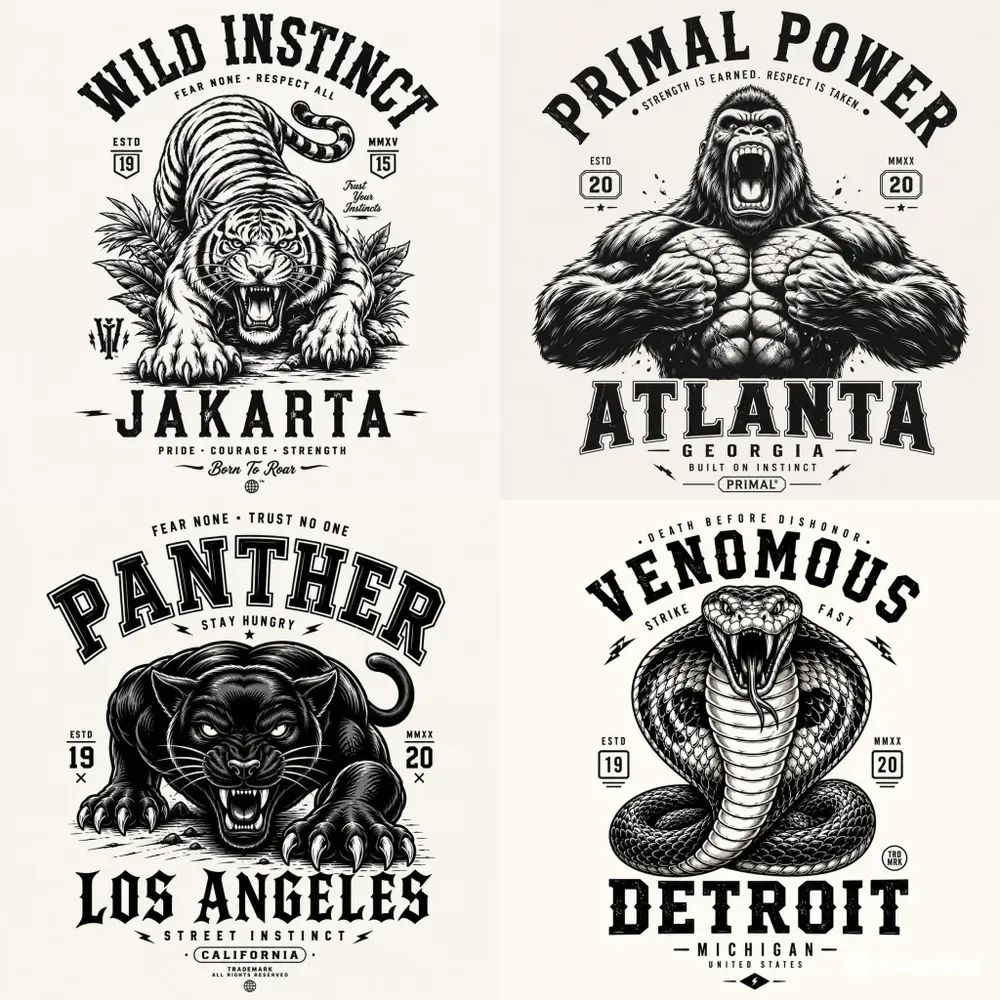 Vintage Wild Animal Streetwear