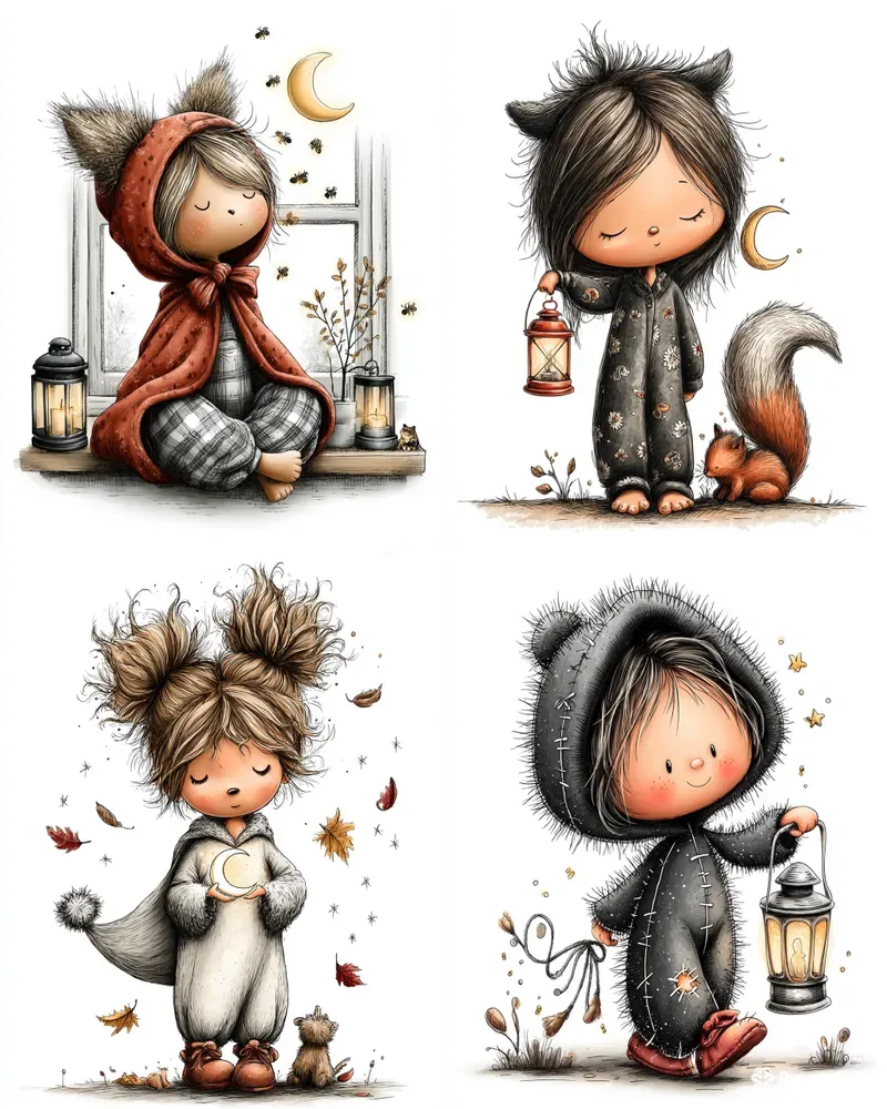 Werewolf Pajama Girls Halloween