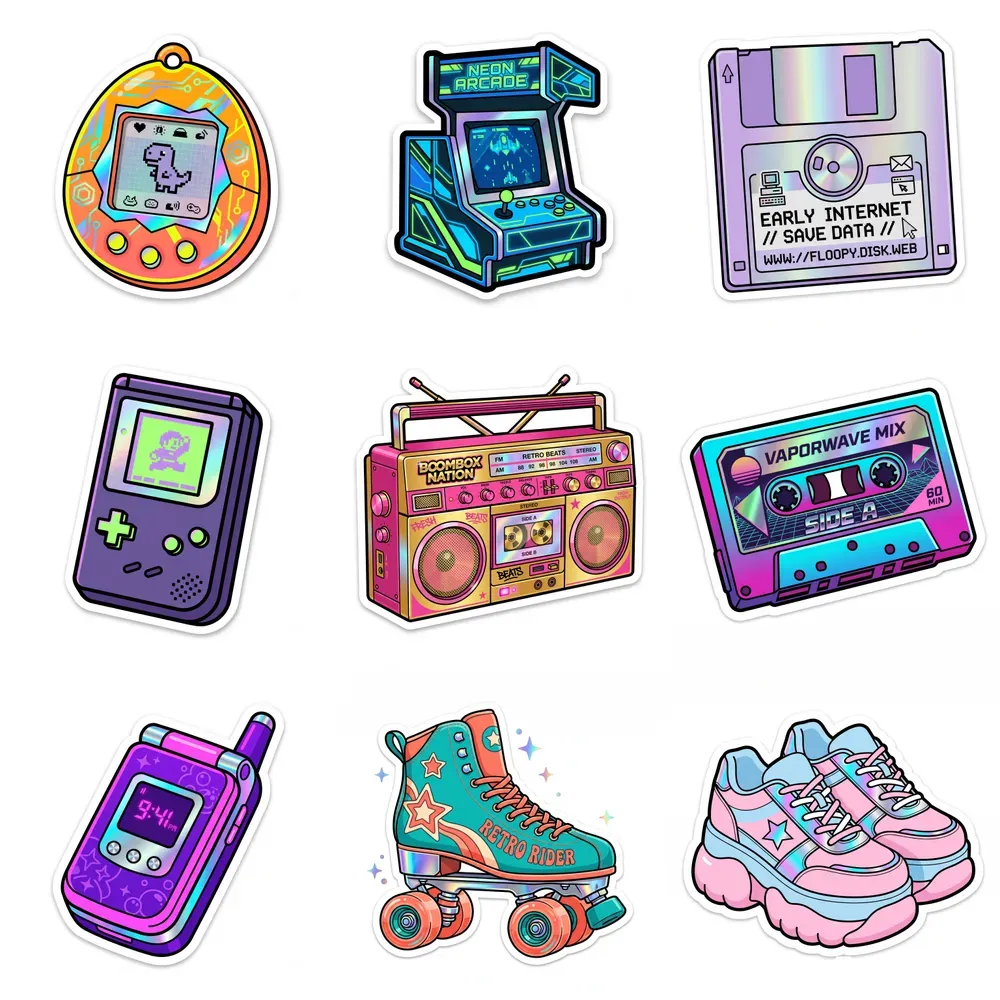 Retro Holographic Stickers