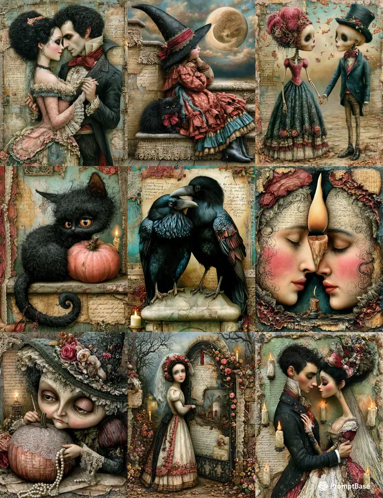 Romantic Victorian Halloween Ephemera