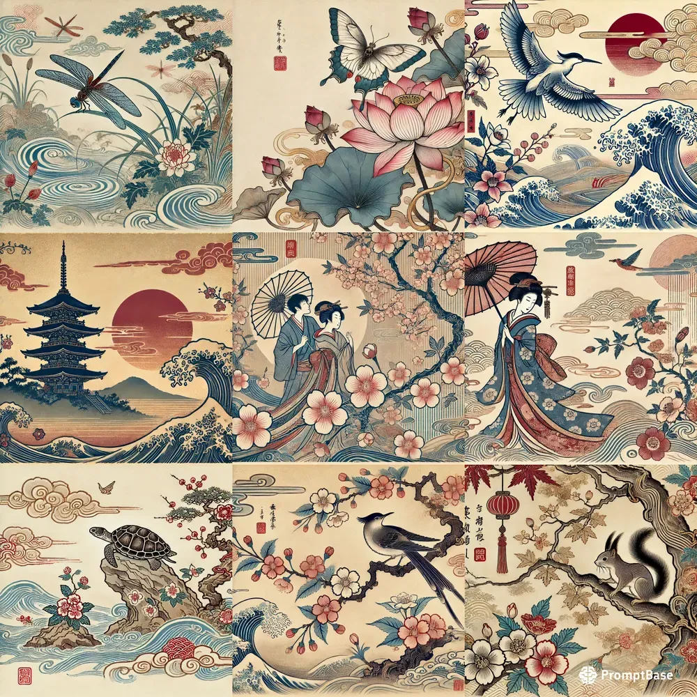 Japanese Ukiyoe Style Art