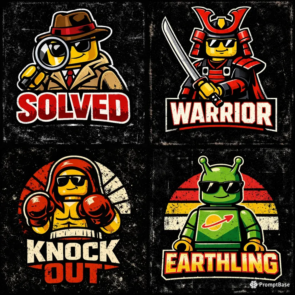 Retro Lego Minifigure Tshirt Art