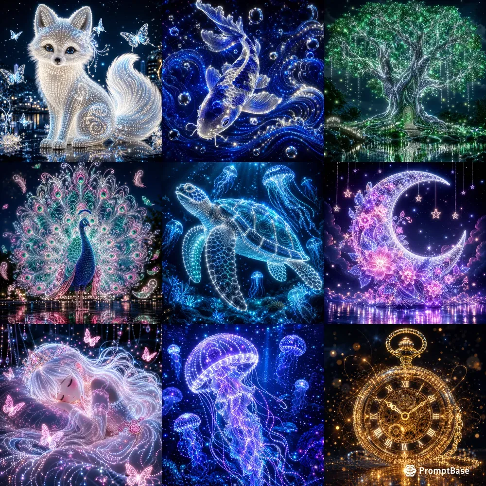 Luminous Neon Dot Art Collections