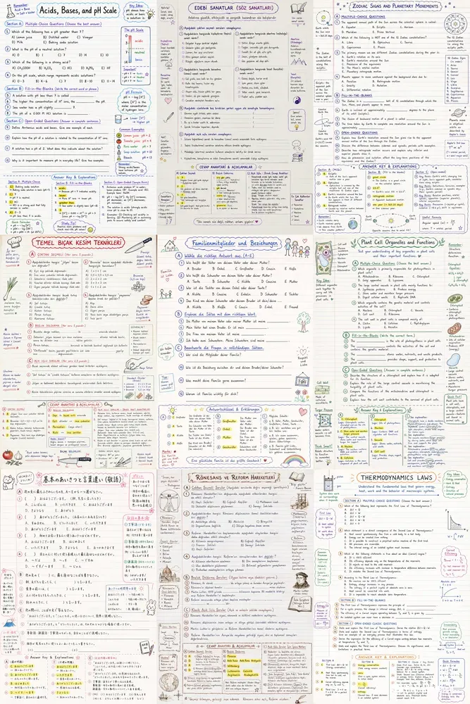 Handwritten Exam Practice Worksheets Gpts
