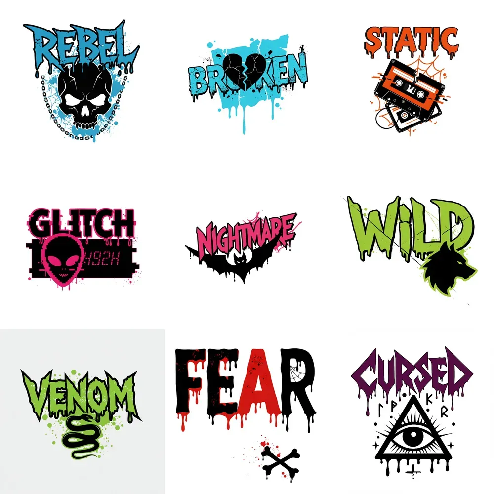 Y2k Punk Graphic Logos