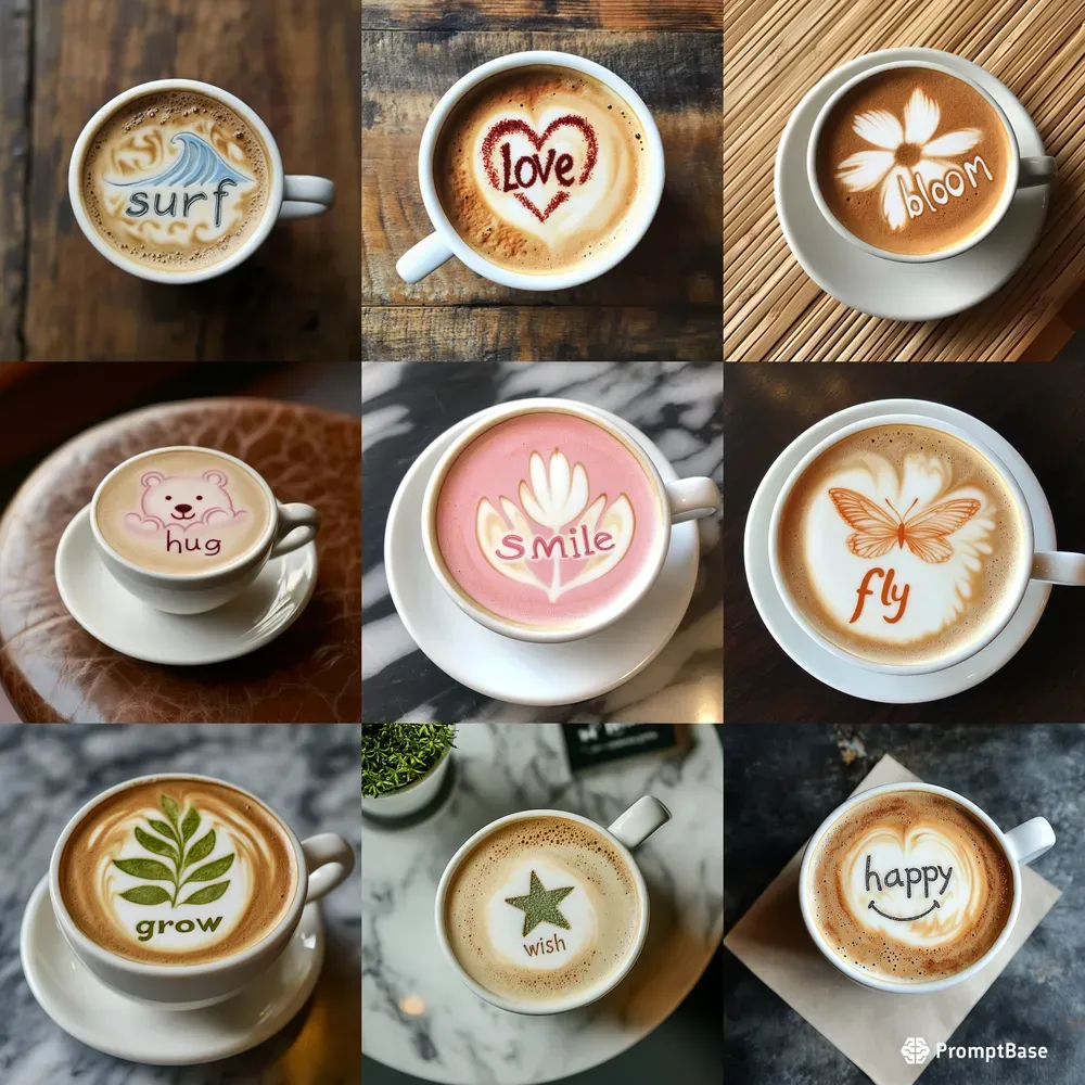 Latte Art Text Generator For Coffee Cups