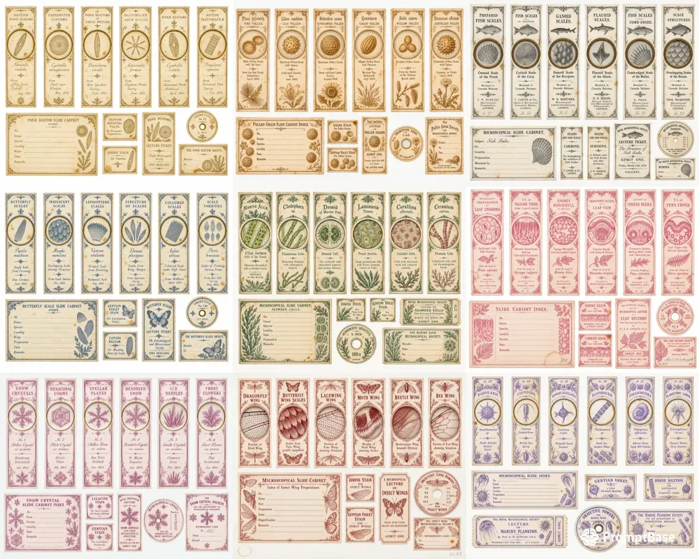Microscope Slide Label Ephemera
