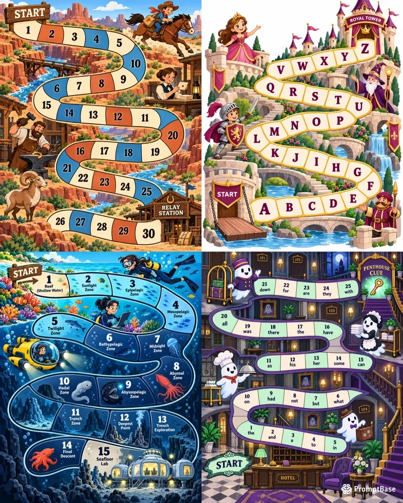 Themed Educational Path Board Games