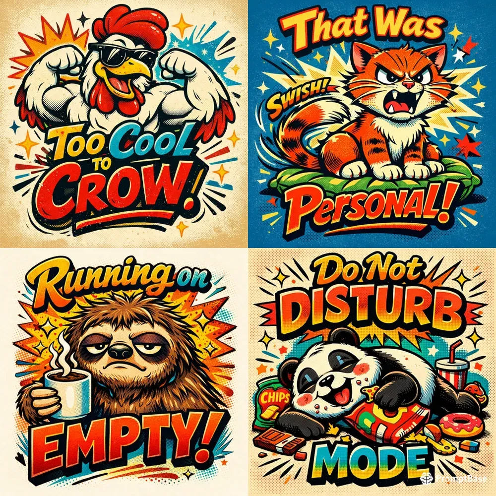 Retro Funny Animal Tshirt Designs Packs