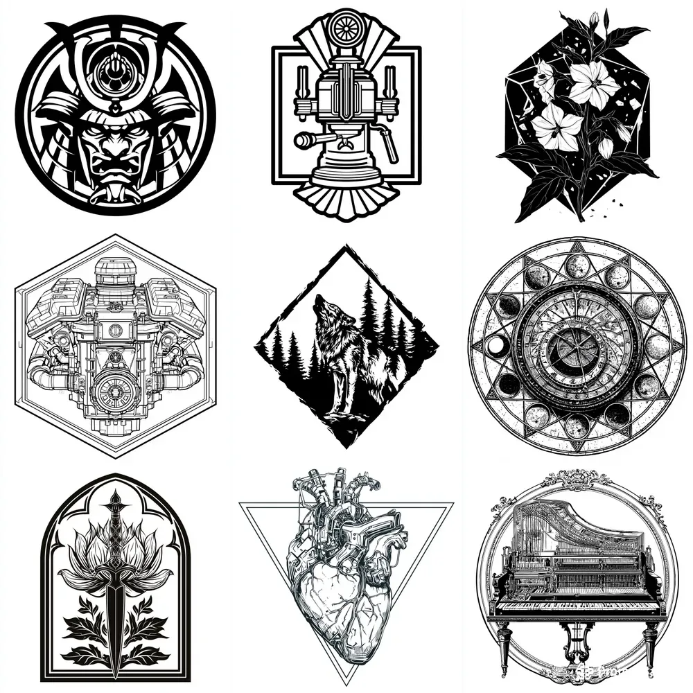 Binary Noir Laser Engraving Vectors