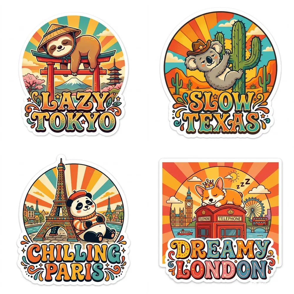 Retro Cartoon Funny Stickers