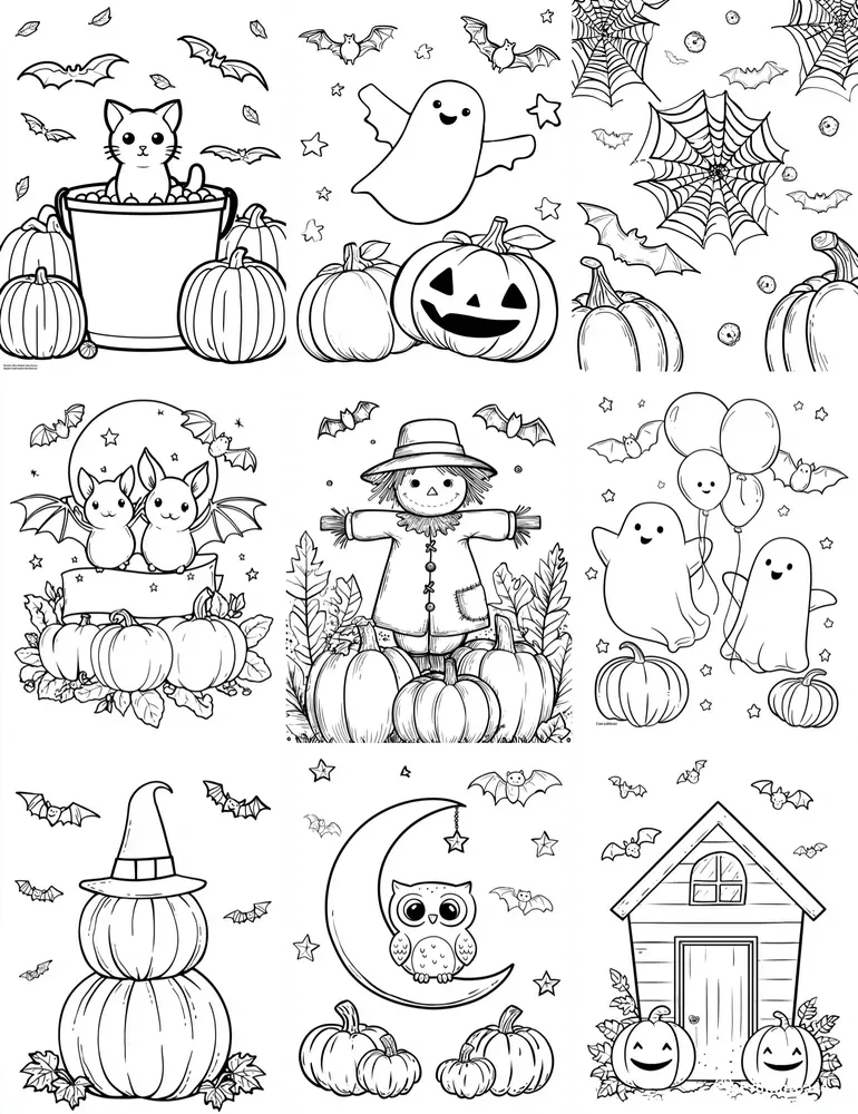 Simple Halloween Coloring Pages