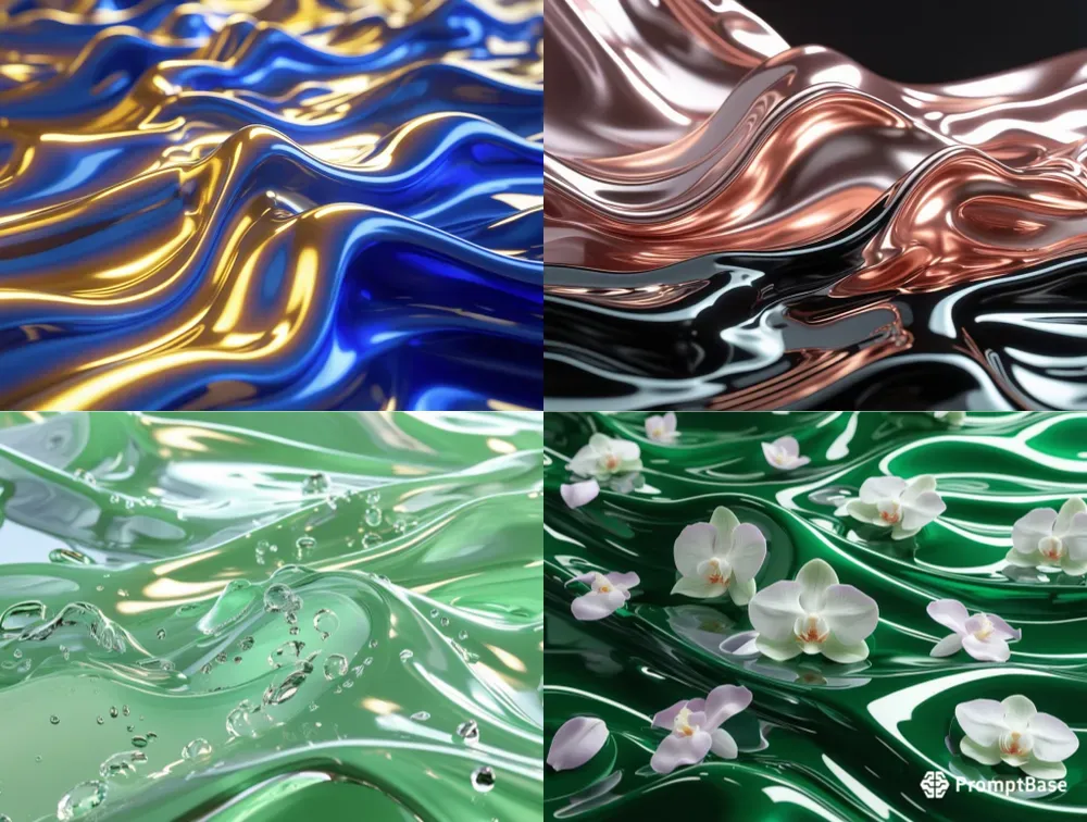 3D Abstract Glossy Liquid Backgrounds