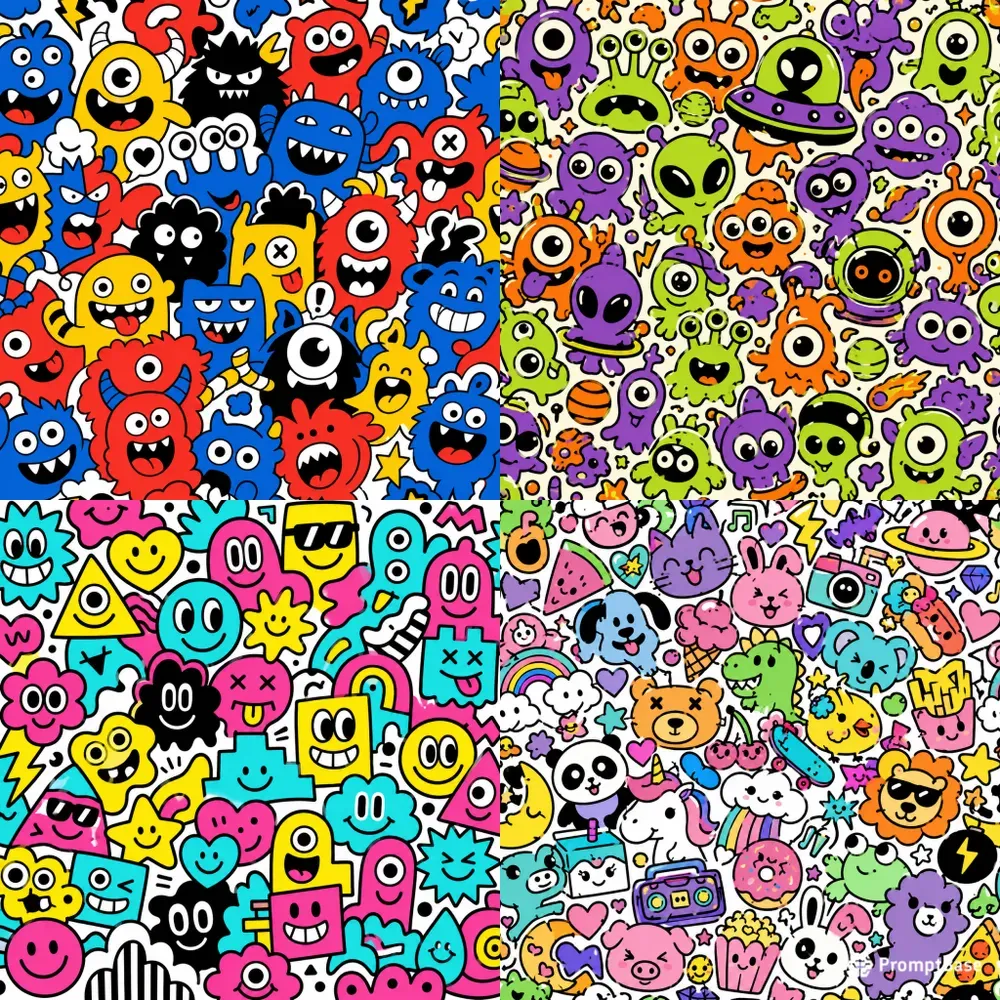 Pop Art Doodle Patterns