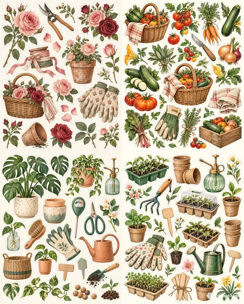 Garden Journal Sticker Sheets