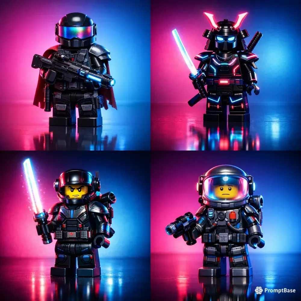 Cinematic Neon Lego Character Generator