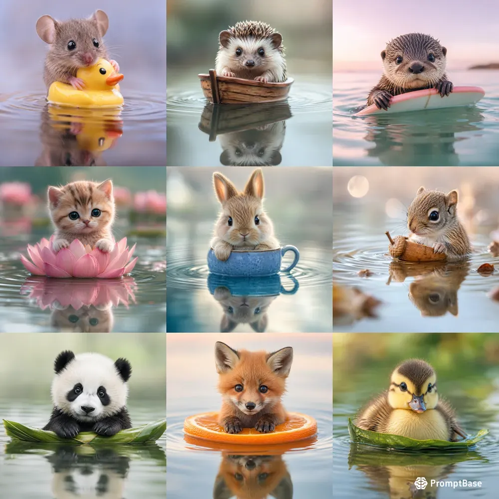 Tiny Floating Creatures In Water Art