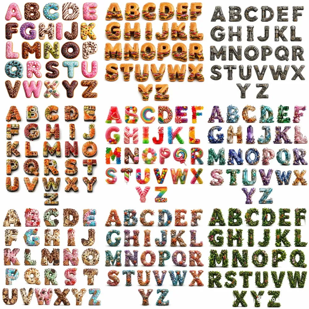 Az Creative 3D Object Alphabet Sets