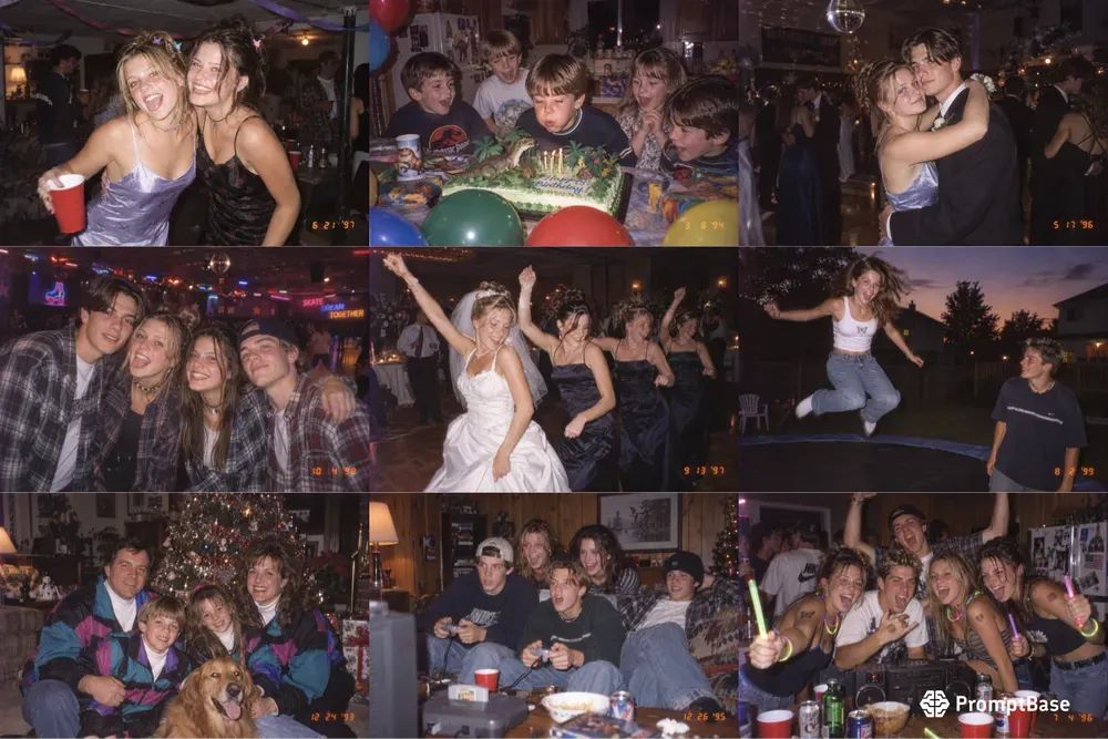 90s Disposable Camera Party Photos