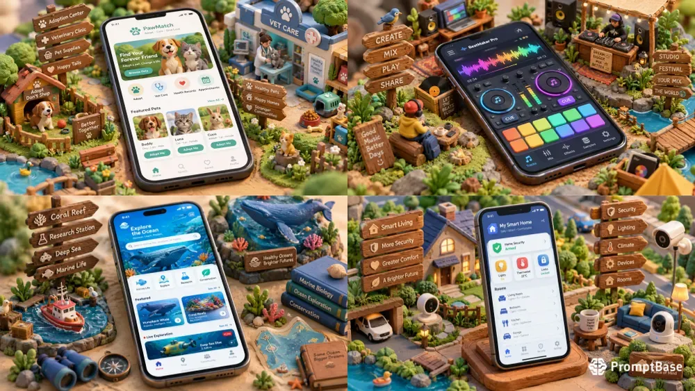 3D Clay App Dioramas