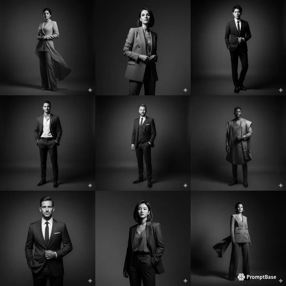 Elegant Monochrome Studio Portraits