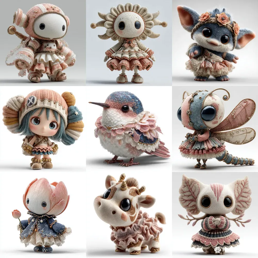 3D Textured Ios Inspired Characters