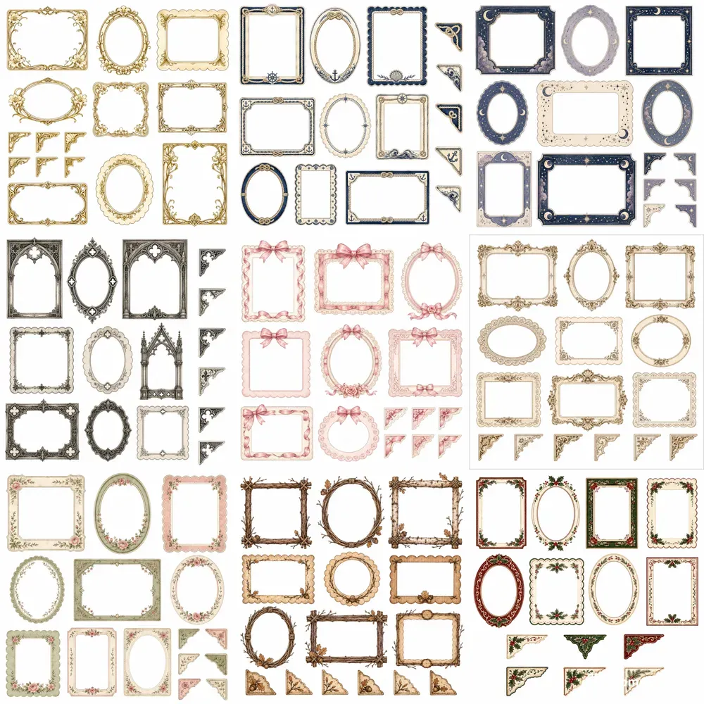 Junk Journal Frame Corner Sheets