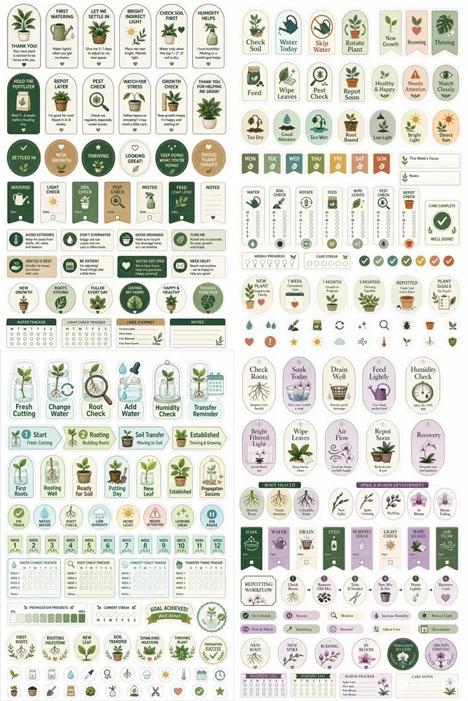 Plant Care System Sticker Builders