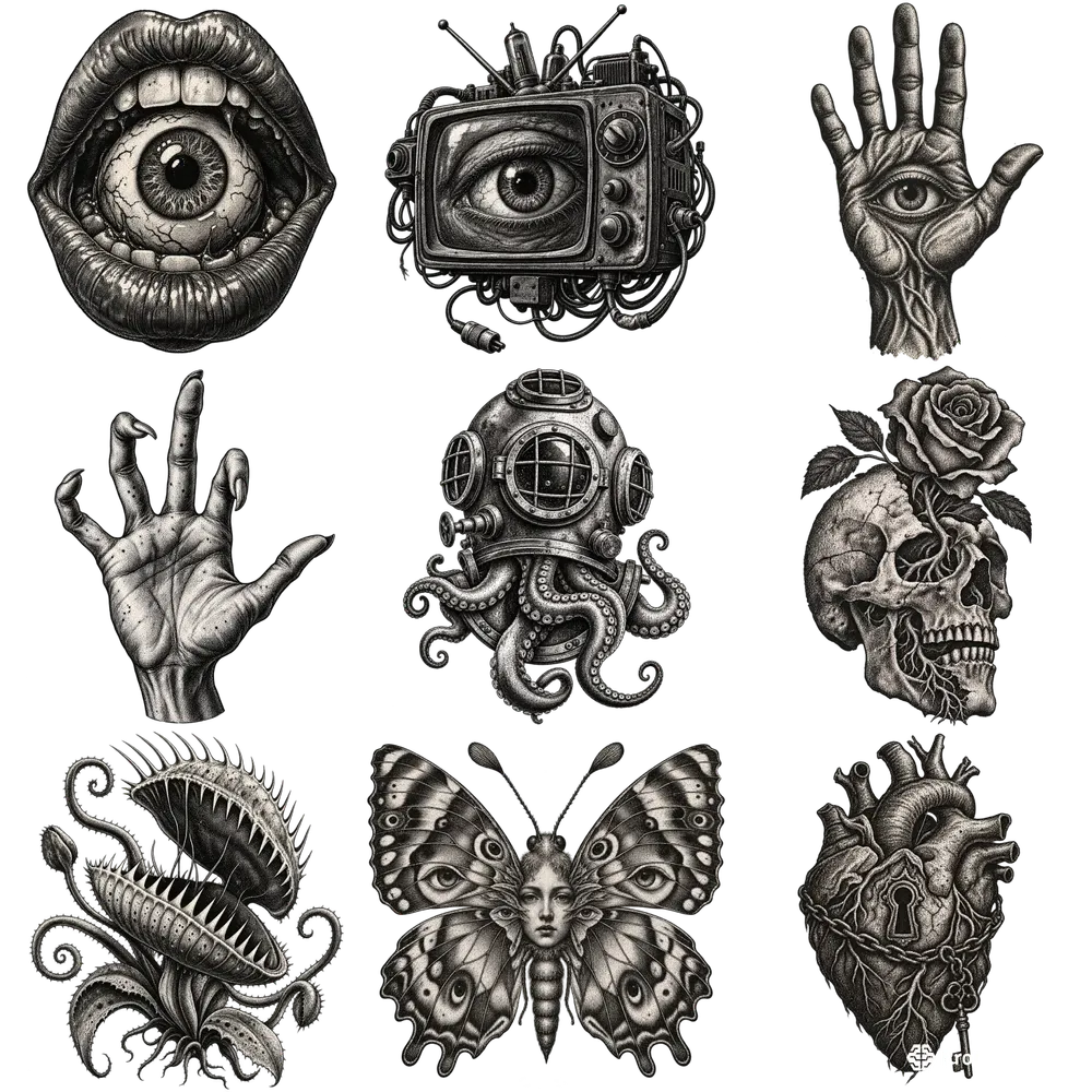 Antique Surreal Engraved Tshirt Art
