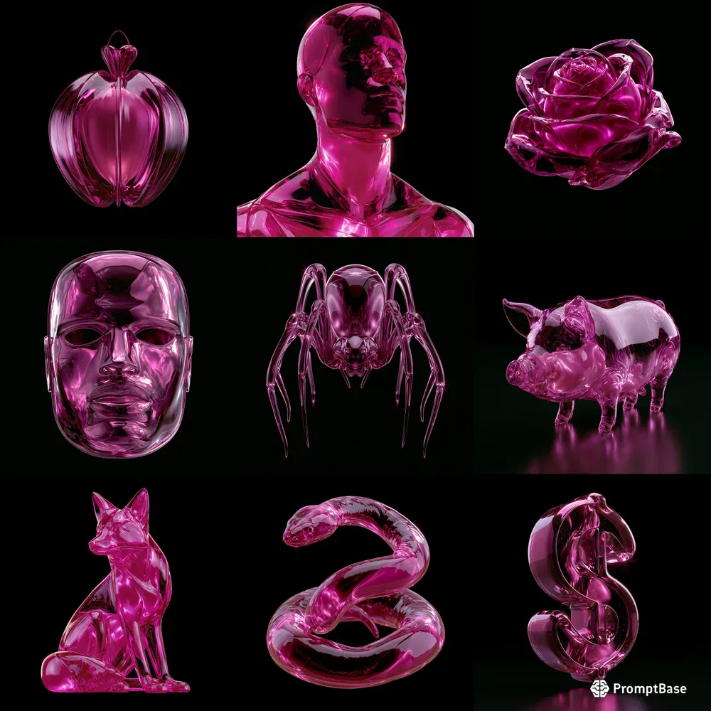 Electric Magenta 3D Objects