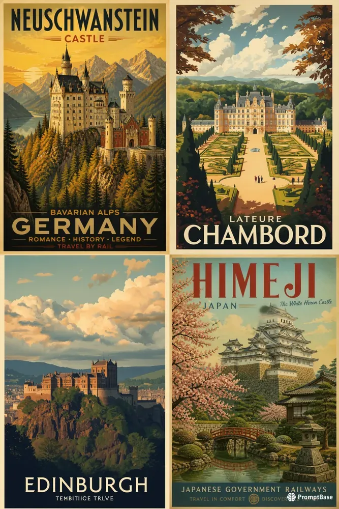 Vintage Castle Palace Poster Generator