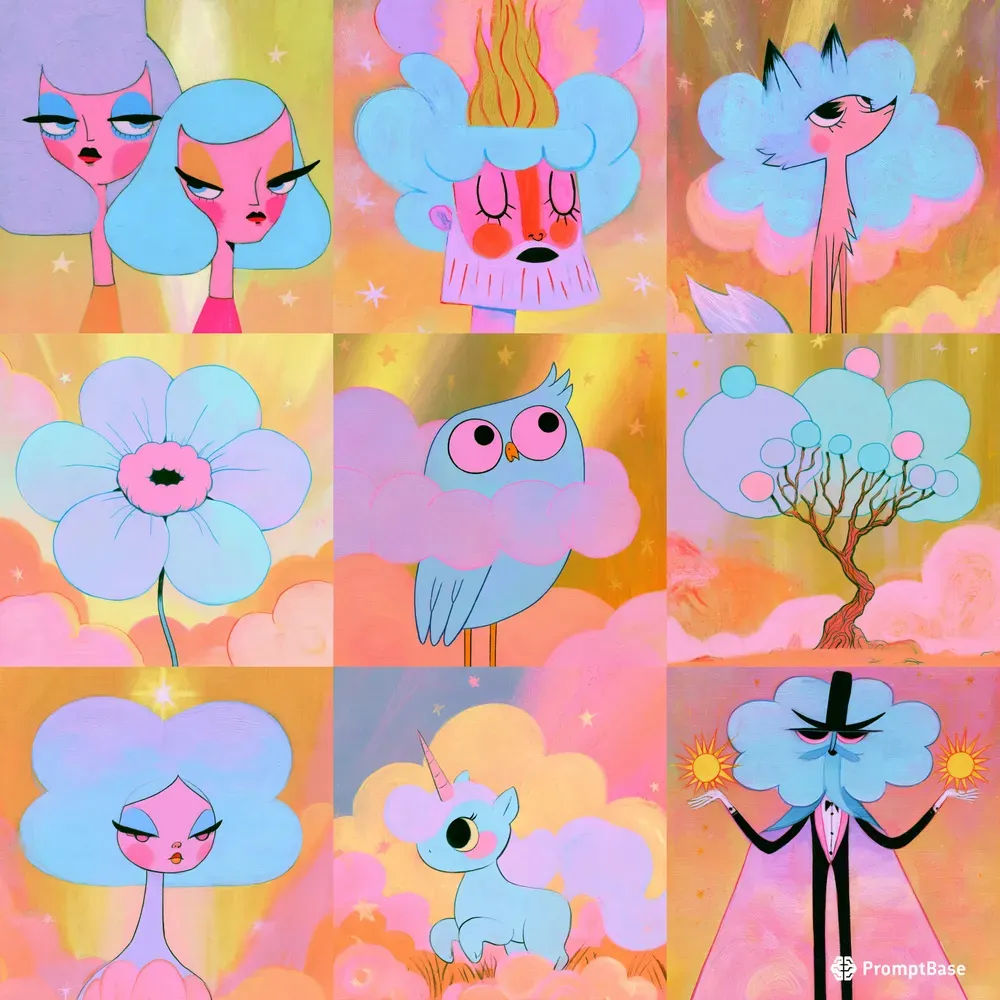Pastel Dreamcore Cartoon Art