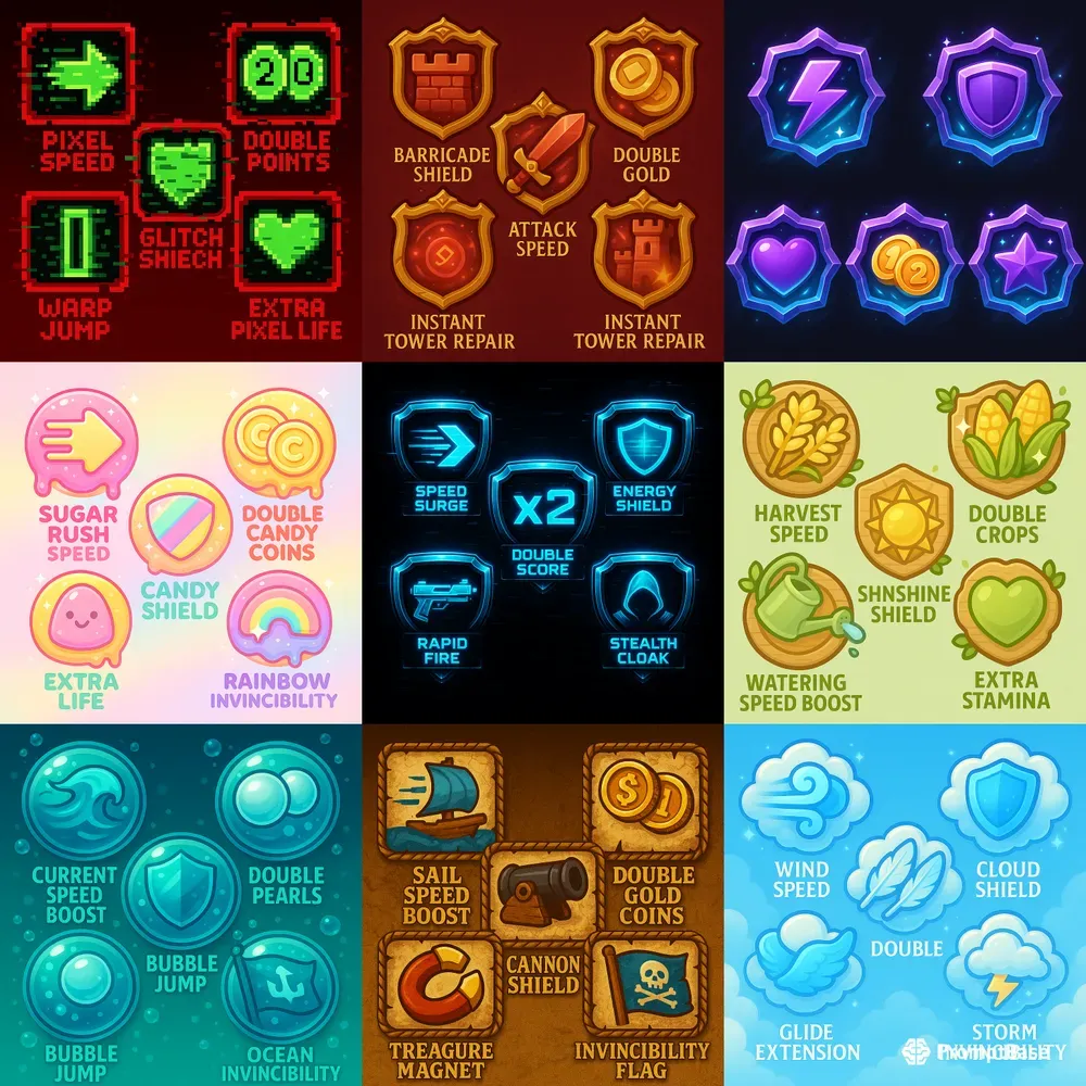 2D Mobile Game Booster Icons