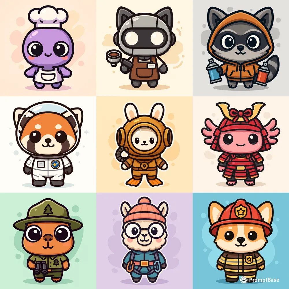 Kawaii Chibi Vector Stickers