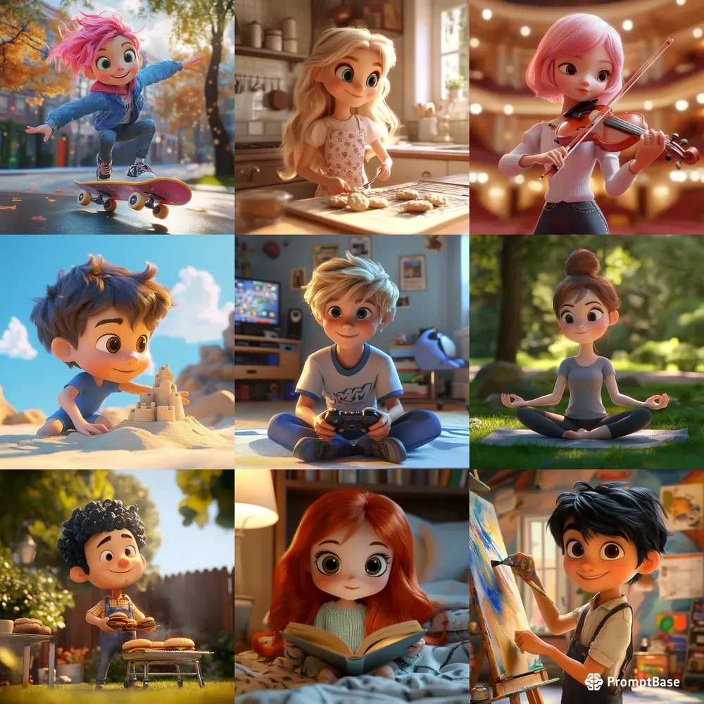 Pixarstyle 3D Character Illustrations