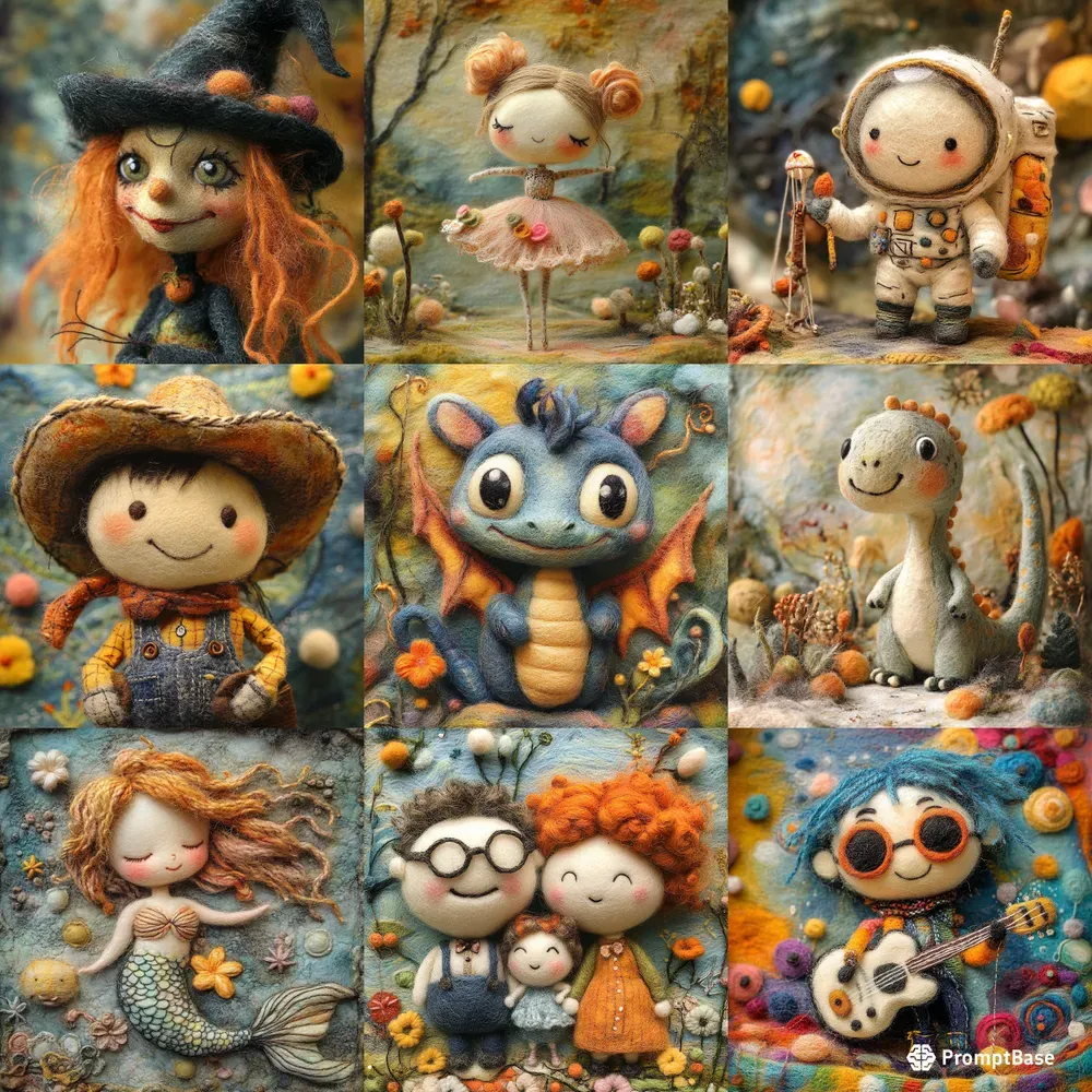 Needle Felt And Cotton Wool Art