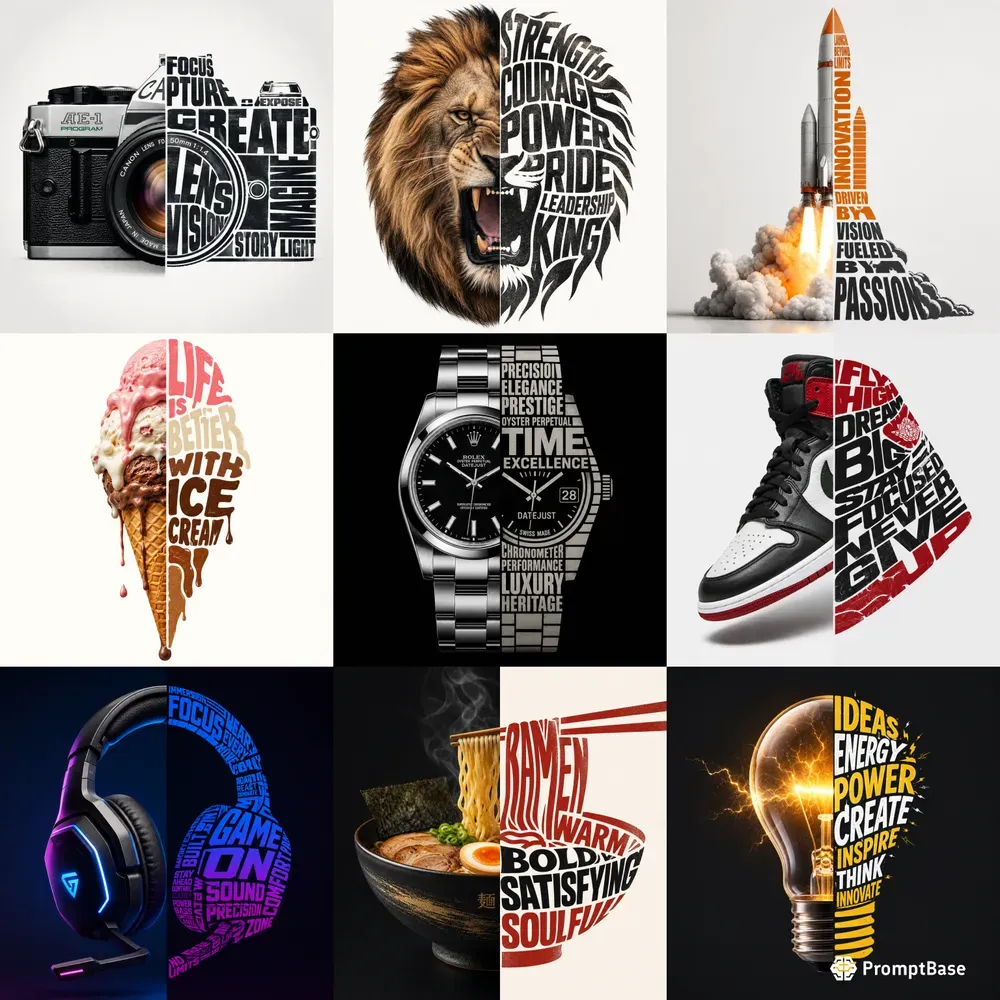 Split Object Typography Designs