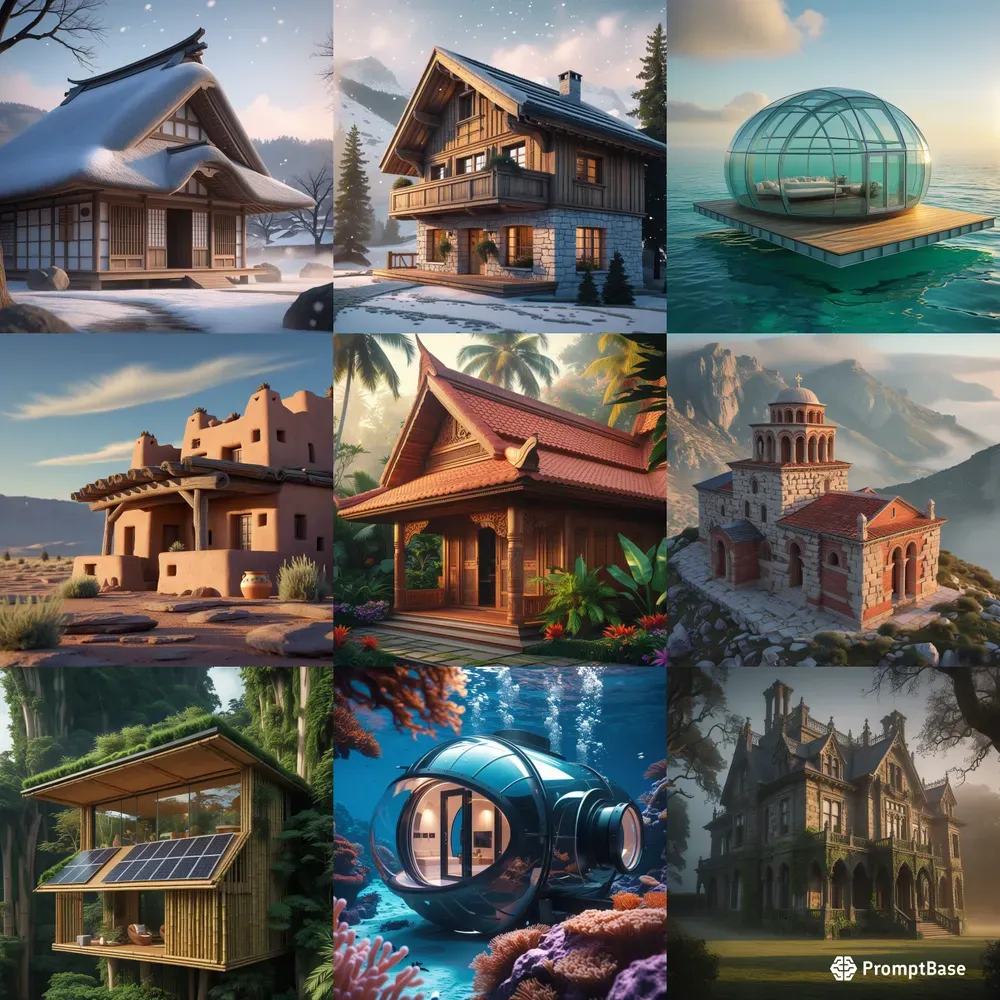 Hyper Realistic Cultural House Exteriors