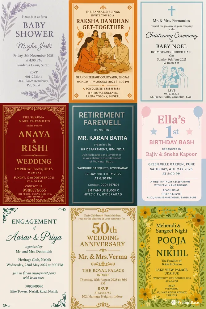 Elegant Event Invite Templates