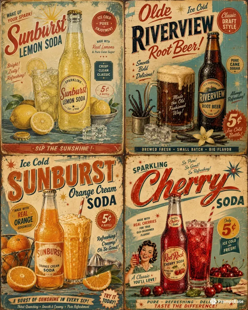 Vintage Soda Poster Collections