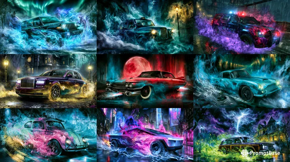 Cosmic Nebula Car Digital Art