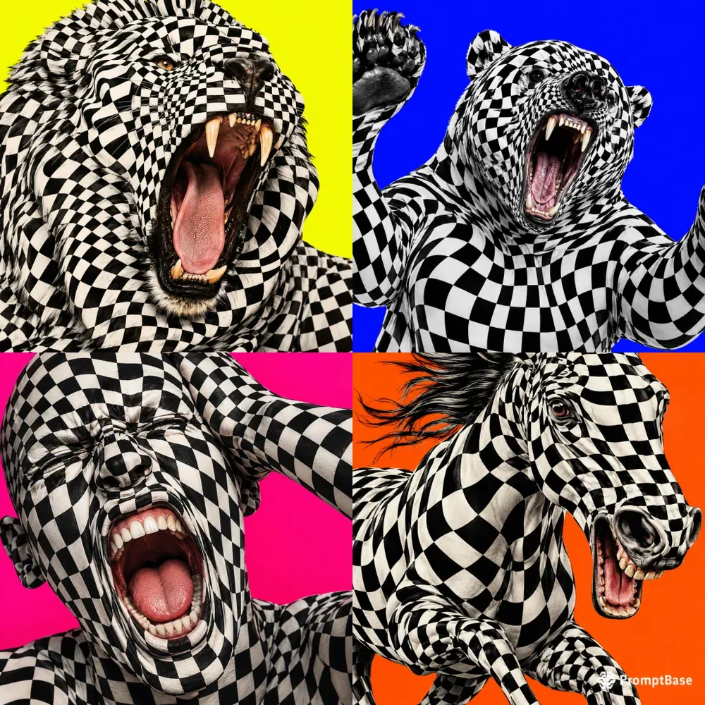 Distorted And Warped Checkerboard Images