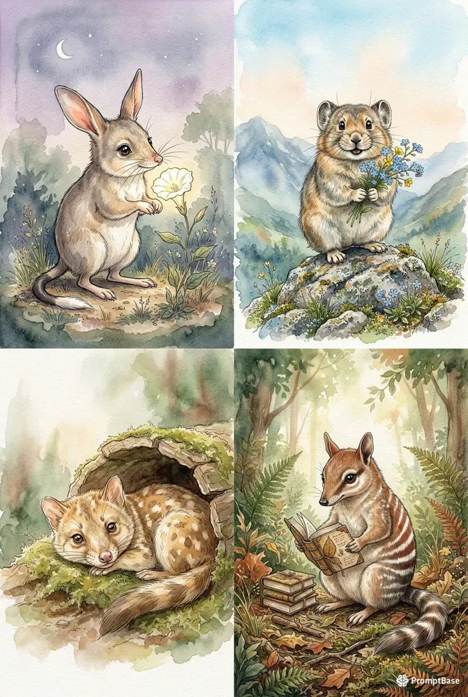 Whimsical Woodland Animal Nursery Art