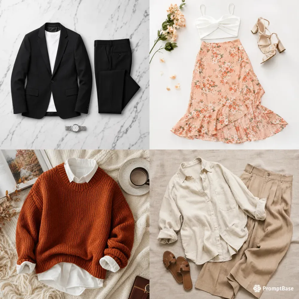 Clothing Apparel Flat Lays