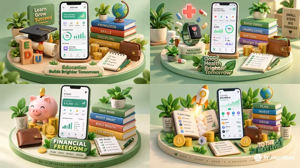 3D Clay Finance App UI Generator