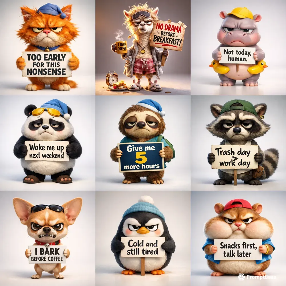 Grumpy 3D Characters